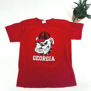 Gildan Top Shirt Size S Kids Georgia Bulldogs Red